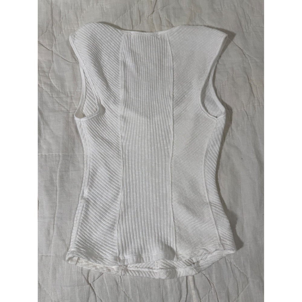 Free People We The Free White Ribbed Corset Tank Top Sweetheart Neck Small - Picture 5 of 8